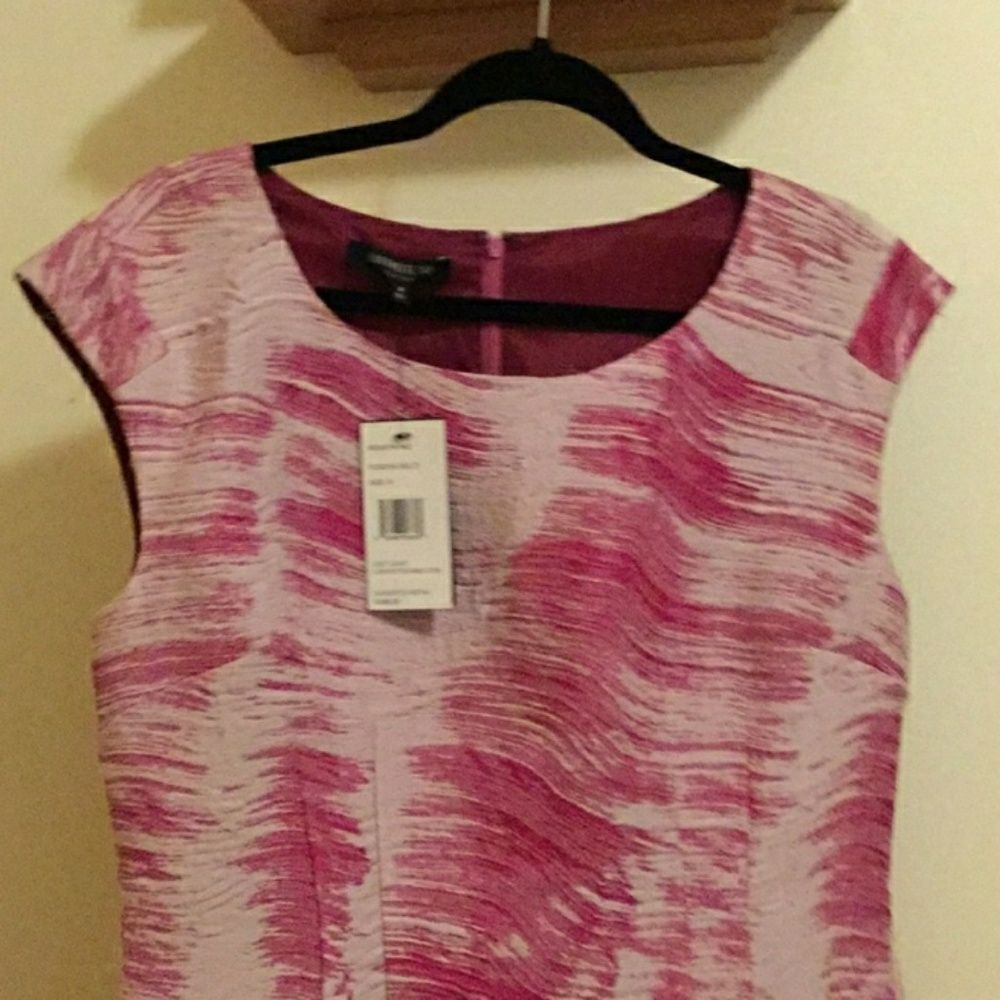 Josette  Cap -Sleeve Sheath Dress, Fuchsia - Picture 8 of 8